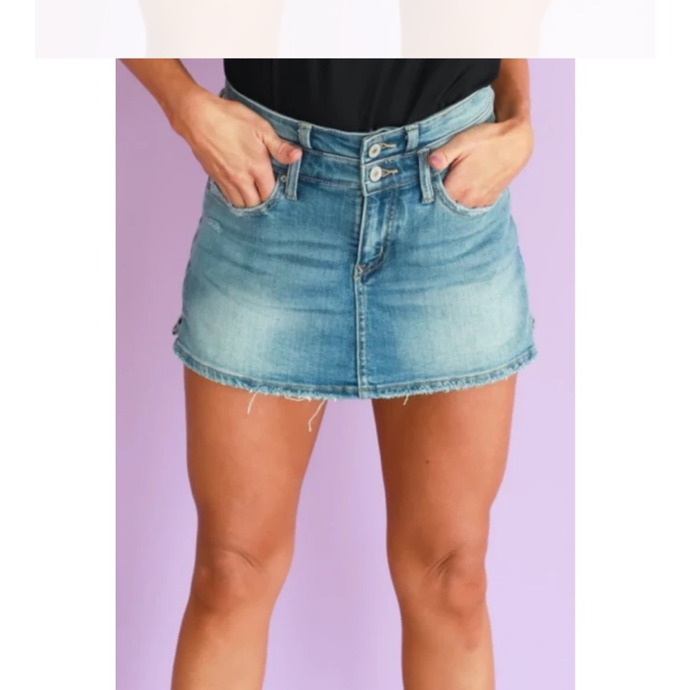 NWT | Kancan | HIGH RISE SKORT - MEDIUM WASH | Size XL
